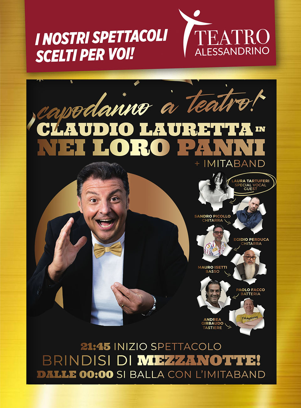 CAPODANNO A TEATRO: CLAUDIO LAURETTA in “NEI LORO PANNI” 31 DICEMBRE 2024 - martedì ore 21.45